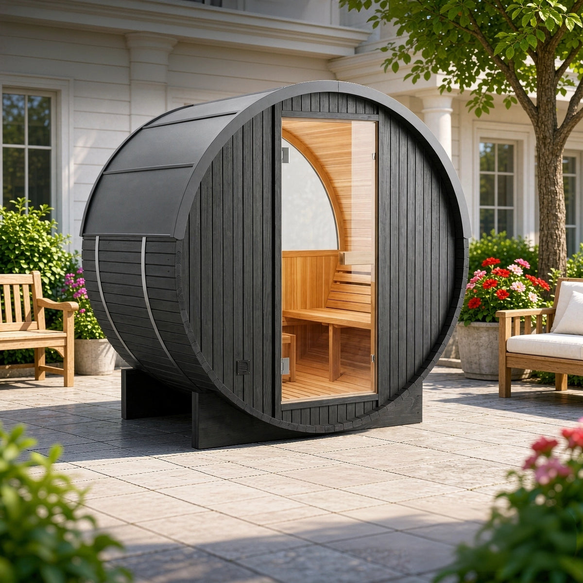 Brightenwells™ Outdoor Sauna Black