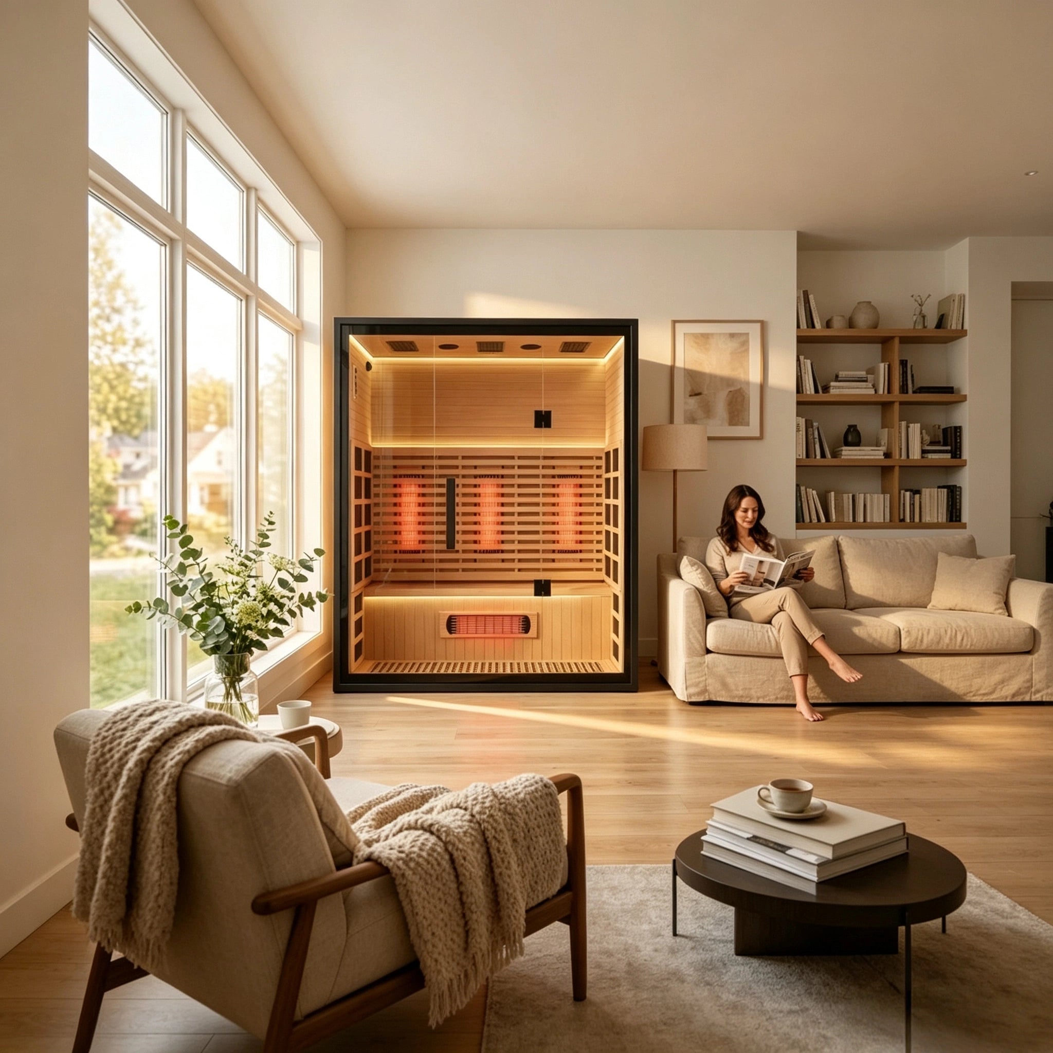 Brightenwells™ 3-Person Full-Spectrum Quartz Sauna