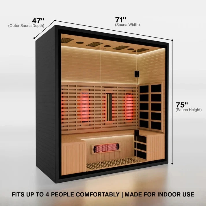 Brightenwells™ 4-Person Full-Spectrum Quartz Sauna
