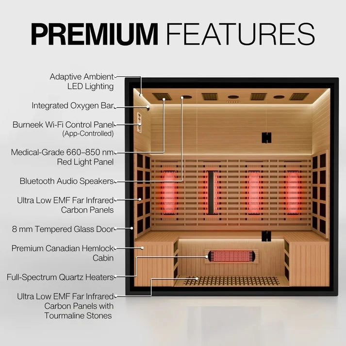 Brightenwells™ 4-Person Full-Spectrum Quartz Sauna