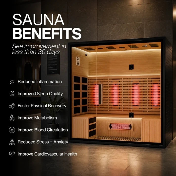 Brightenwells™ 4-Person Full-Spectrum Quartz Sauna