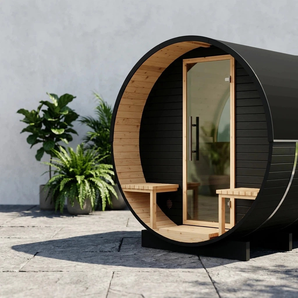 Brightenwells™ Outdoor Sauna Black