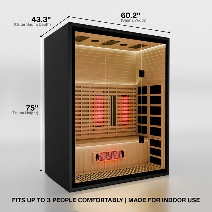 Brightenwells™ 3-Person Full-Spectrum Quartz Sauna
