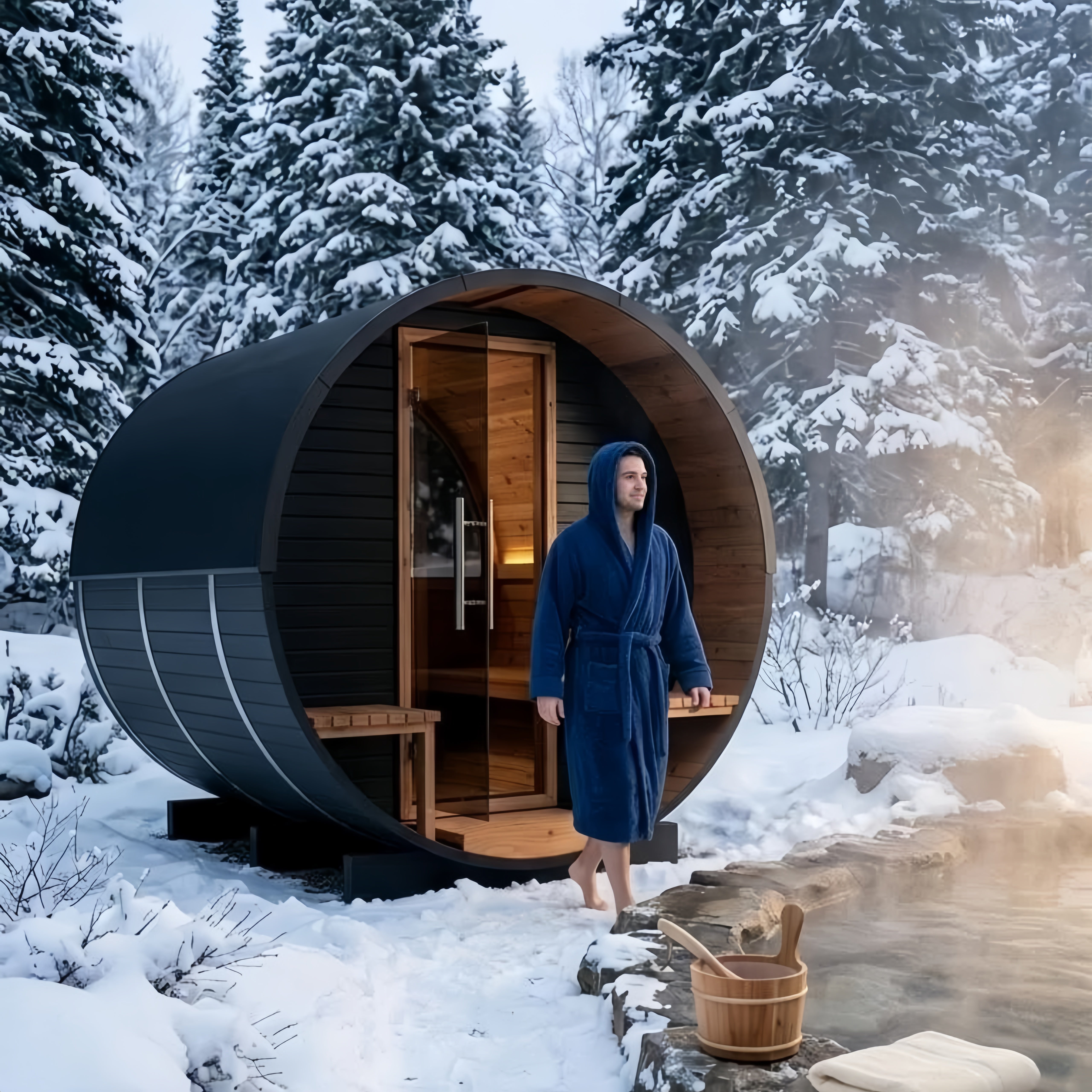 Brightenwells™ Outdoor Sauna Black