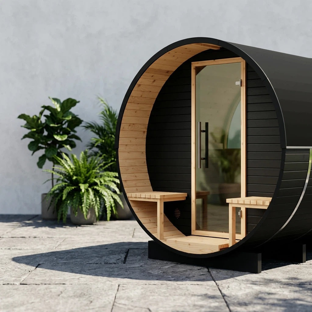 Brightenwells™ Outdoor Sauna Black