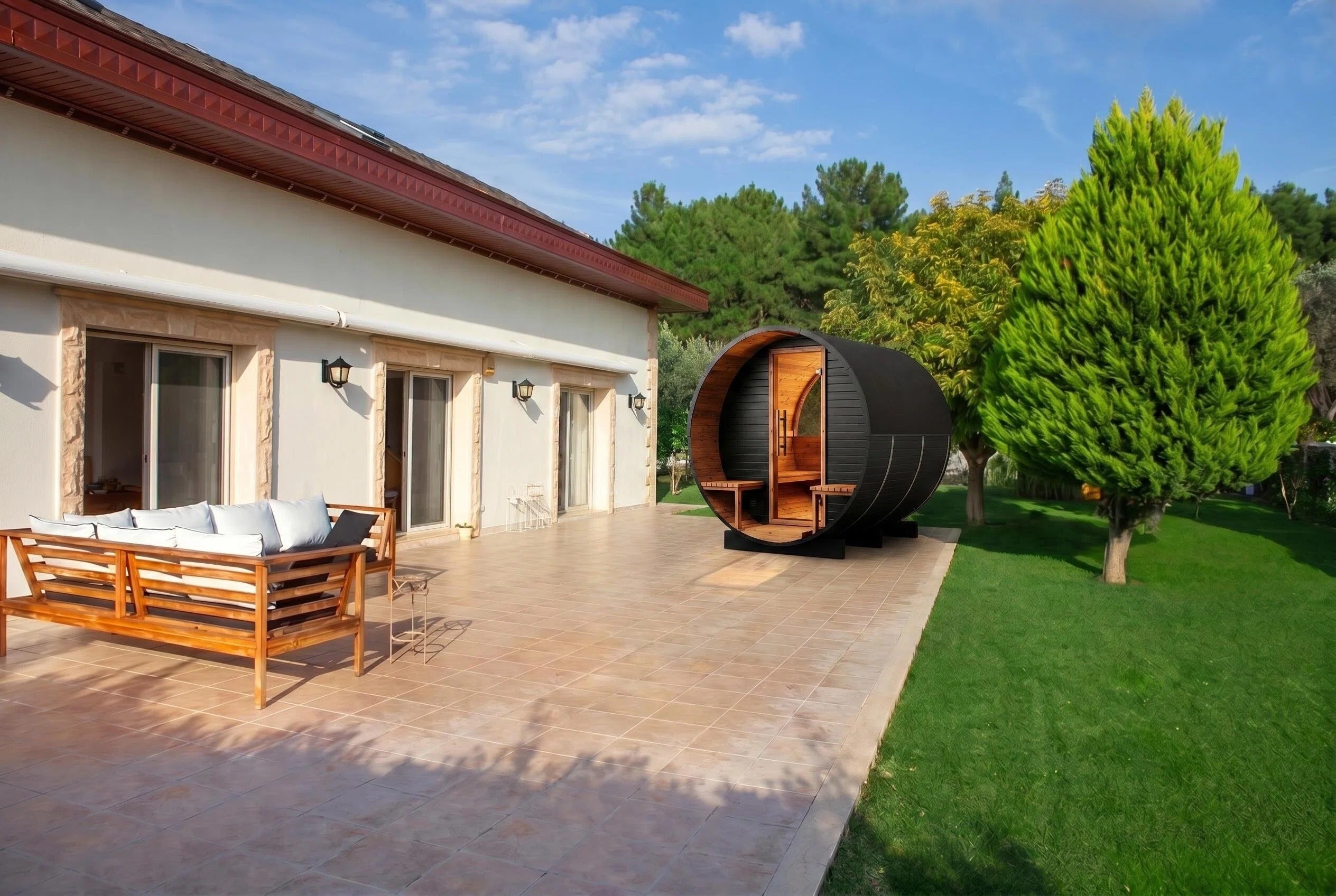 Brightenwells™ Outdoor Sauna Black