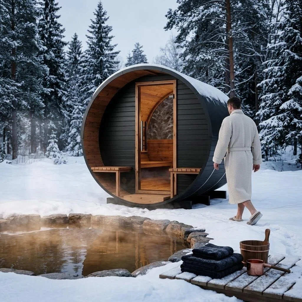 Brightenwells™ Outdoor Sauna Black